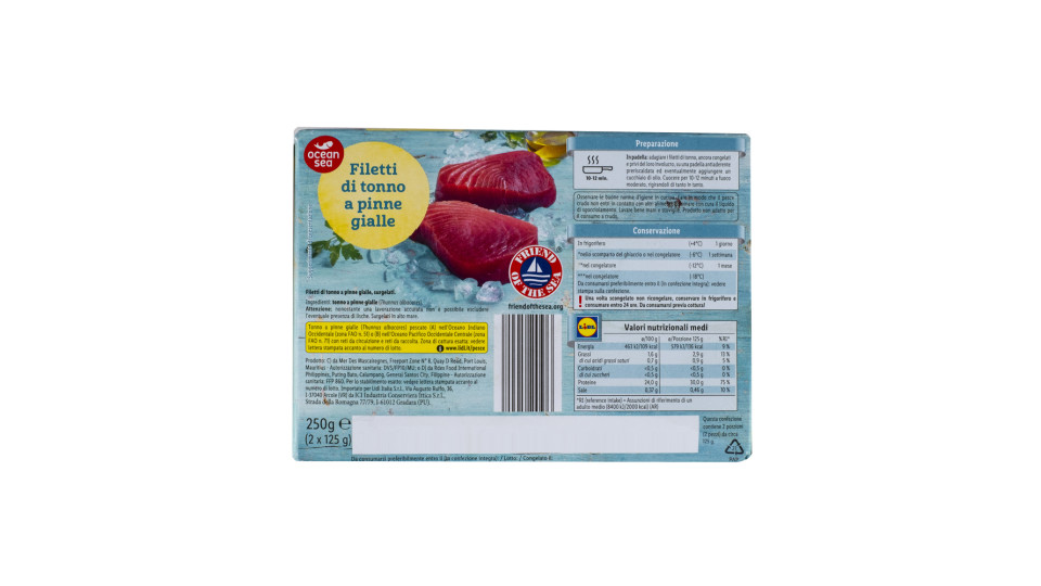 Filetti di Tonno Pinne Gialle