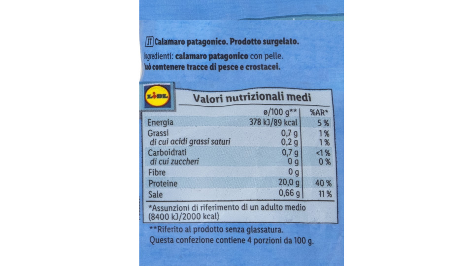 Anelli e Ciuffi di Calamari della Patagonia Surgelati