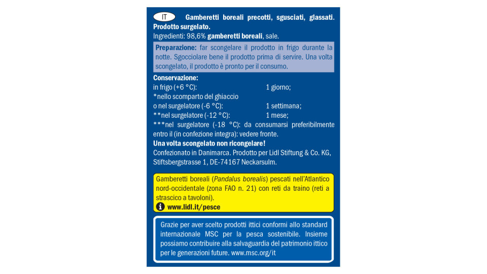 Gamberetti Boreali Precotti e Sgusciati