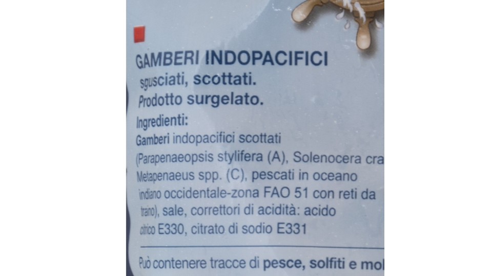 Gamberi Indopacifici Surgelati