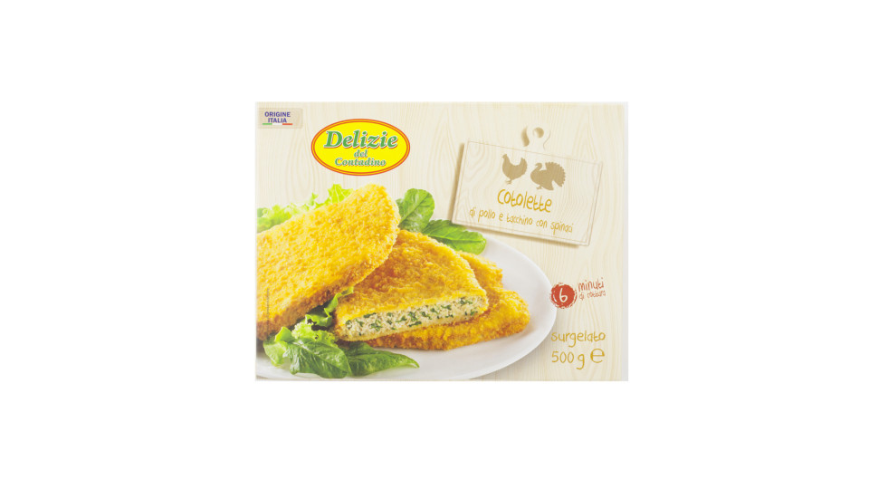 Cotoletta di Pollo e Tacchino con Spinaci
