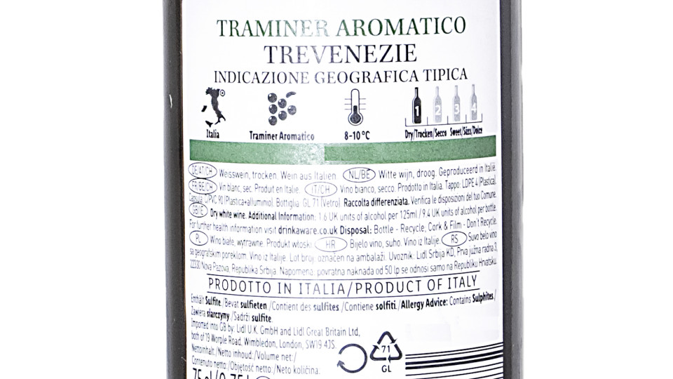 Traminer Aromatico Trevenezie Igt