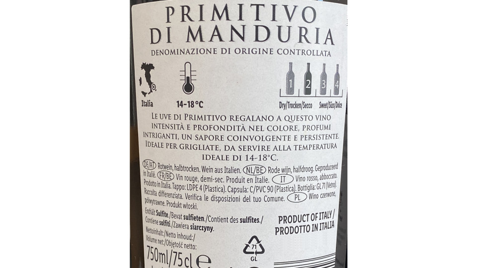 Pimitivo di Manduria Doc