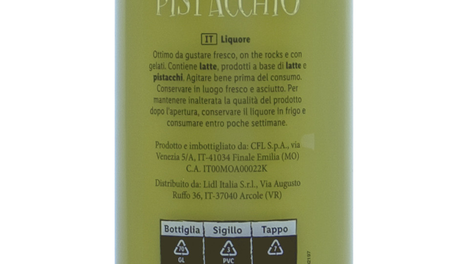 Liquore Crema al Pistacchio 17% Vol