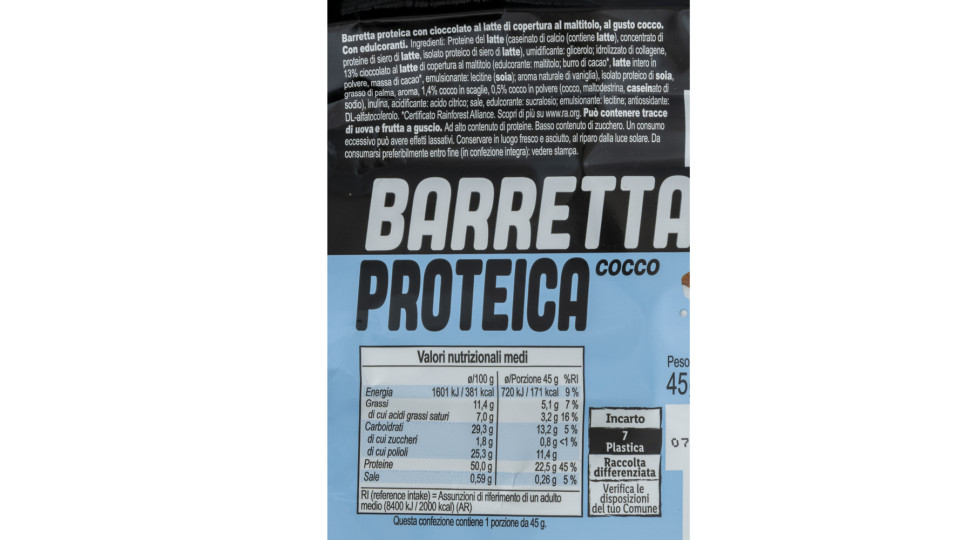 Barretta Proteica 50% Proteine Cocco