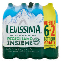 LEVISSIMA, Acqua Minerale Naturale Oligominerale, Bottiglia Grande 2l x
