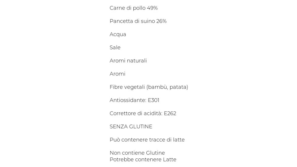 Salsicce con Pollo 0,360 Kg
