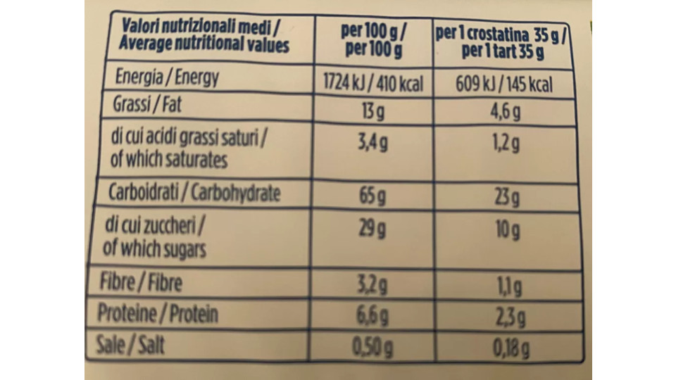 Crostatine Mirtillo Bio