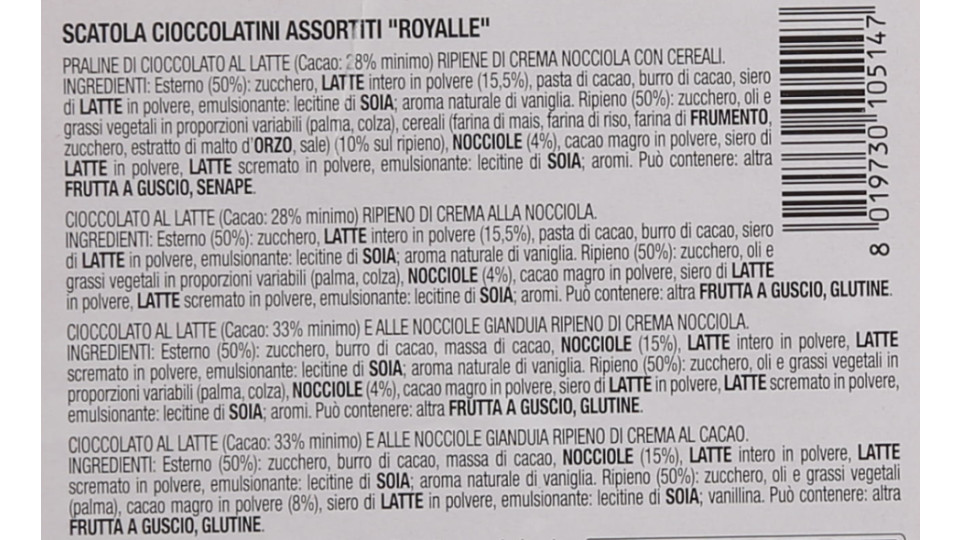 Scatola Cioccolatini Assortiti
