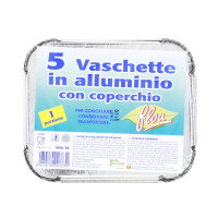 Vaschette Alluminio con Coperchio 1 Porzione