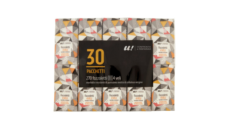 30 Pacchetti di Fazzoletti 4 Veli U! Confronta e Risparmia