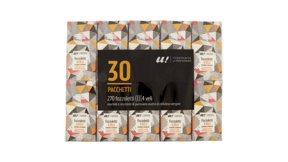 30 Pacchetti di Fazzoletti 4 Veli U! Confronta e Risparmia