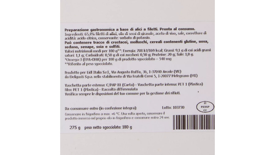 Filetti di Alici Marinate