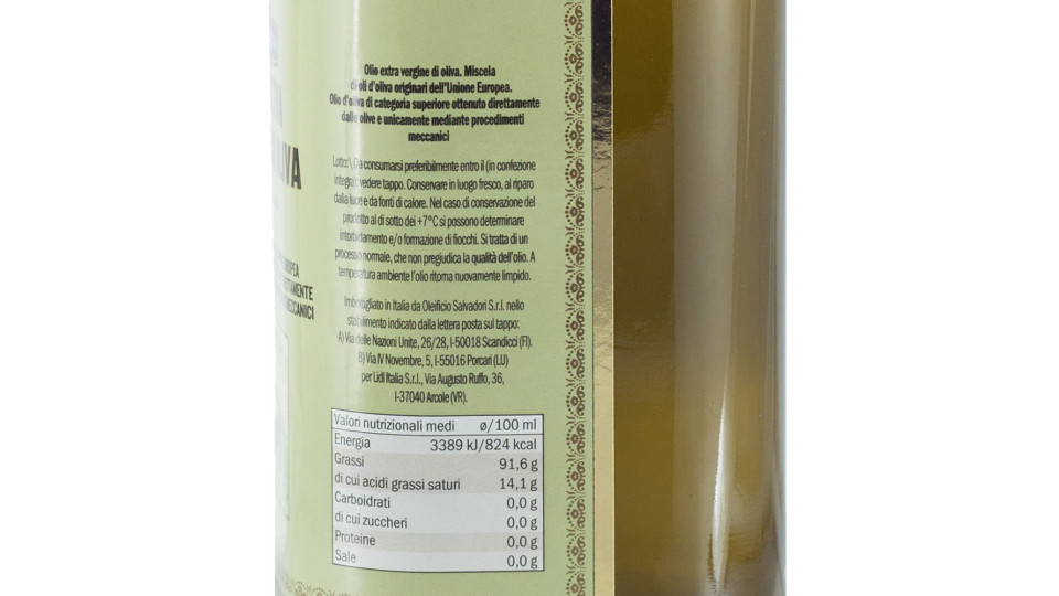 Olio Extra Vergine d'Oliva Delicato