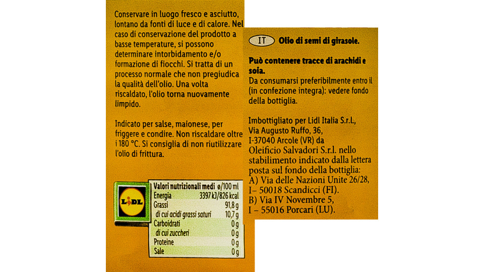 Olio di Semi di Girasole