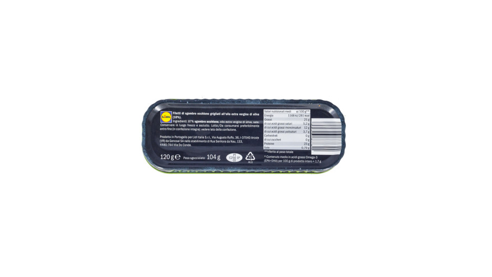 Filetti di Sgombro Grigliati in Olio d'Oliva
