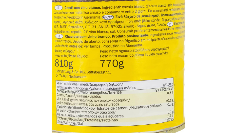 Crauti al Vino Bianco