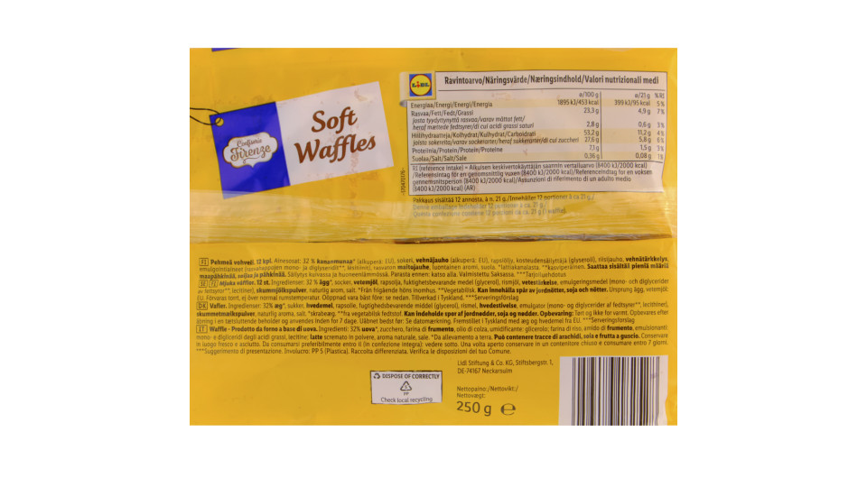 Waffel con 32% di Uova