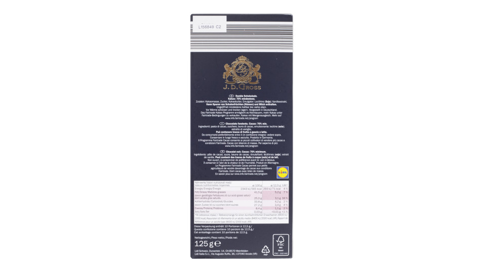 Cioccolato Fondente Ecuador 70%