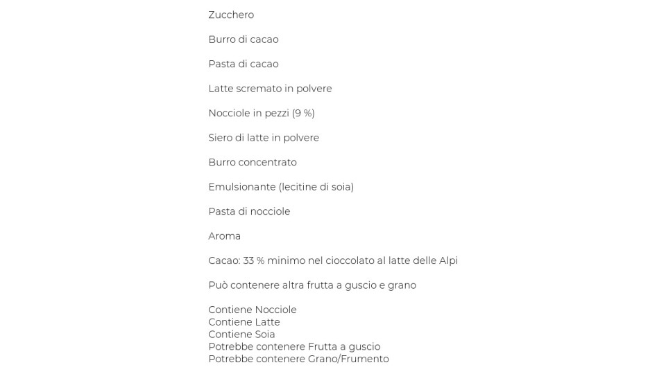 Cioccolata Nocciole