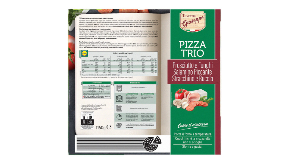 Pizza Trio Stracchino-rucola, Salamino Piccante, Tonno-cipolla