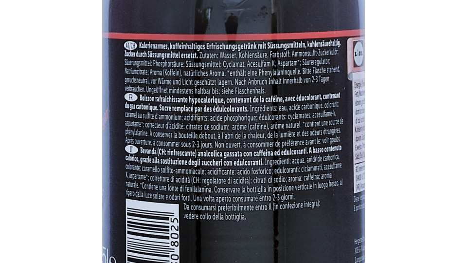 Cola Zero senza Zucchero