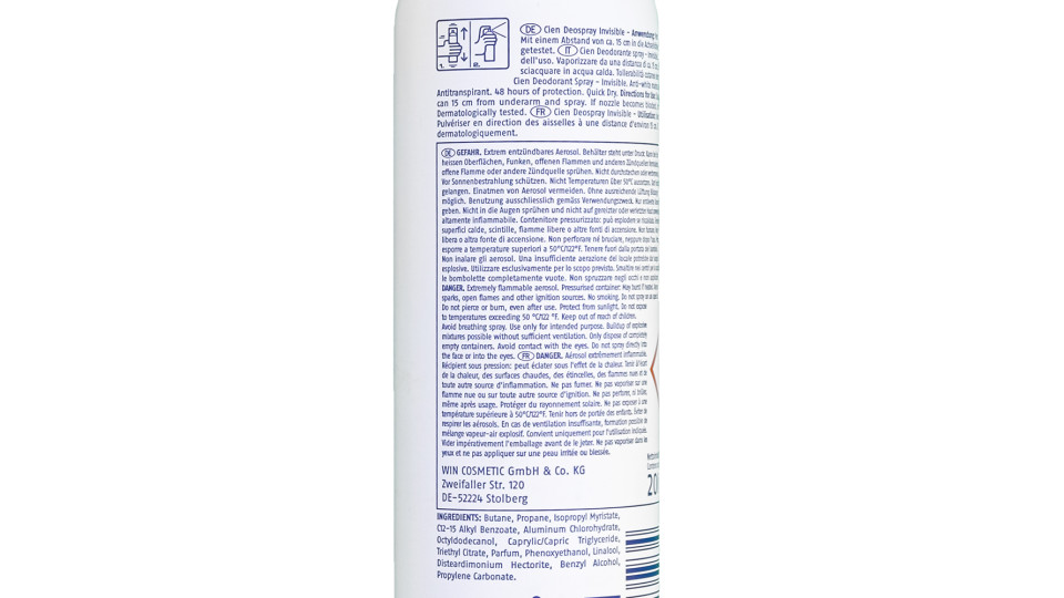 Deodorante Spray Invisible