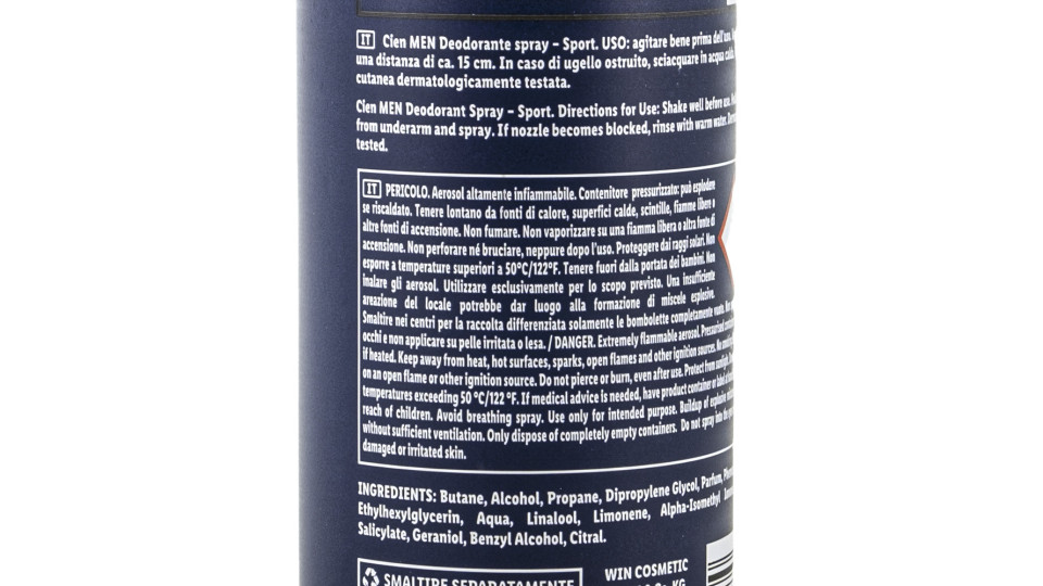 Deodorante Spray Uomo Sport