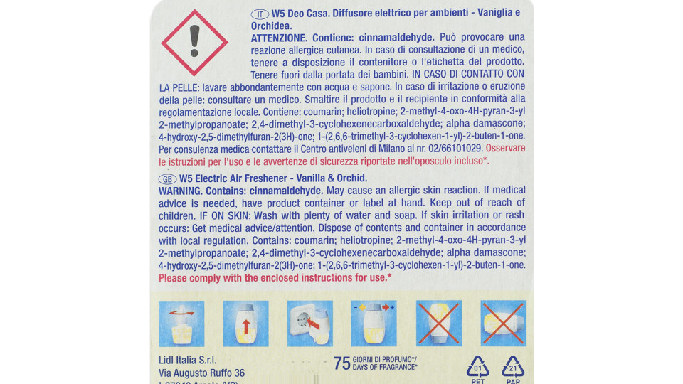 Set Deodorante Elettrico Vaniglia e Orchidea