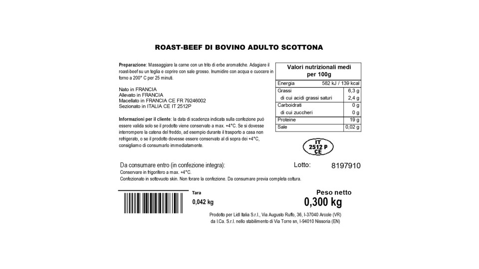 Roast beef a fette