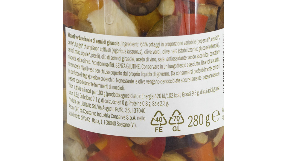 Mix di Verdure per Riso in Olio di Semi di Girasole