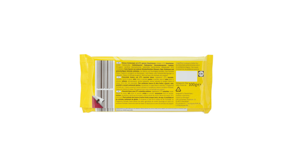 Cioccolato Bianco con Nocciole Intere