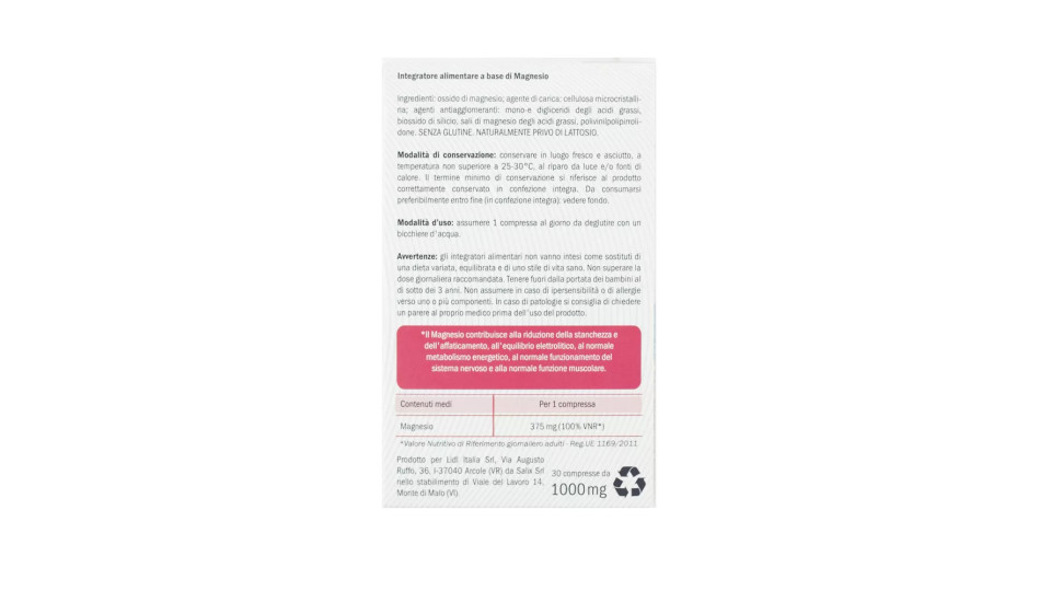 Magnesio in Compresse