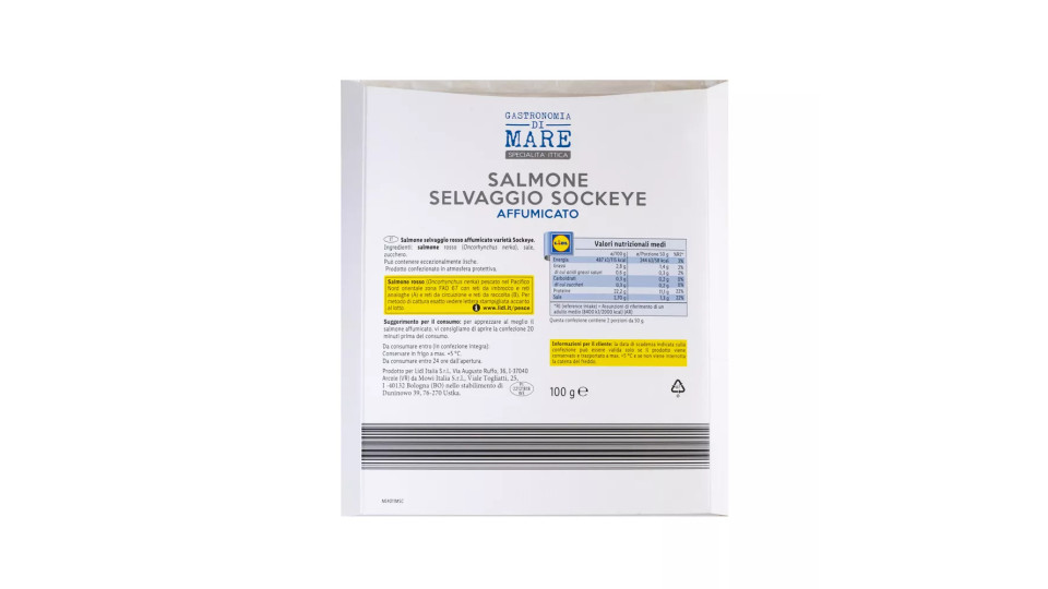 Salmone Selvaggio Sockeye Affumicato