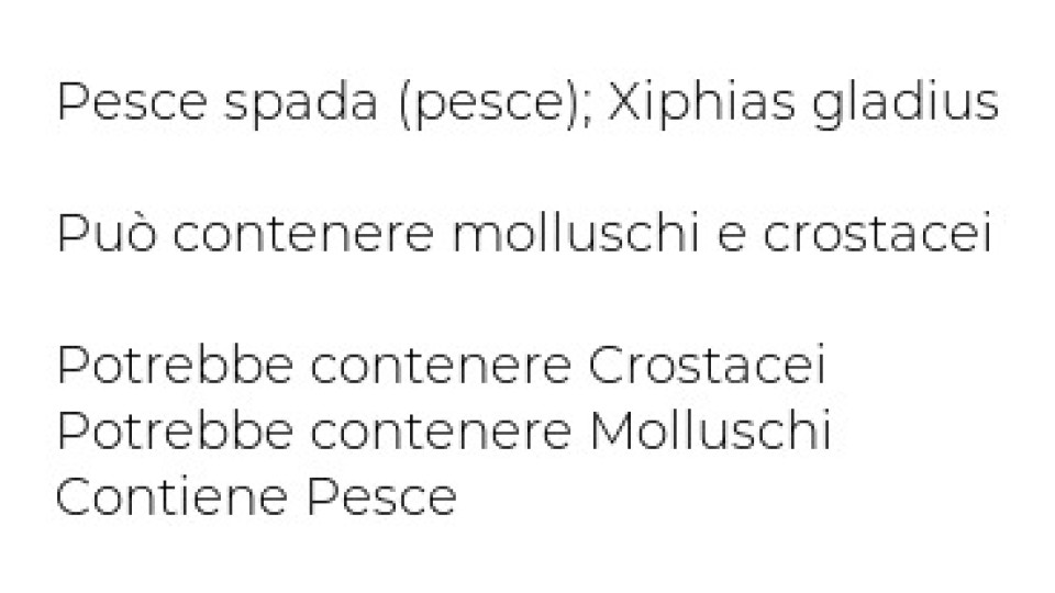 Tranci di Pesce Spada Surgelati