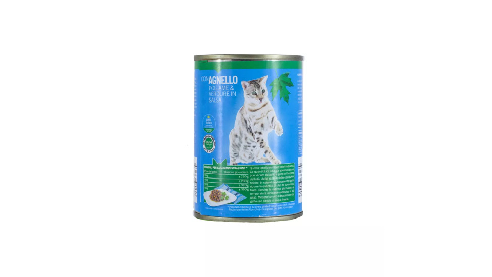 Bocconcini per Gatto con Agnello, Pollame e Verdure in Salsa