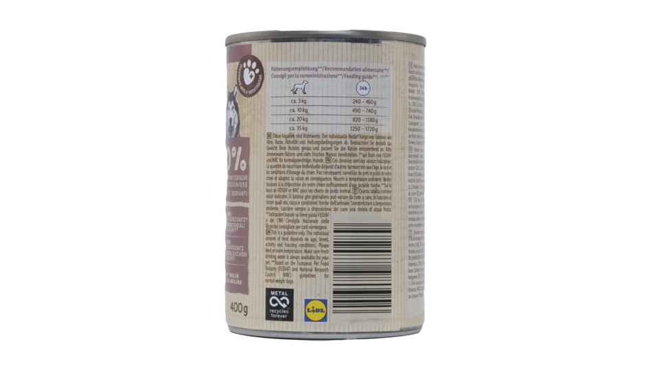 Patè per Cani Premium con Manzo
