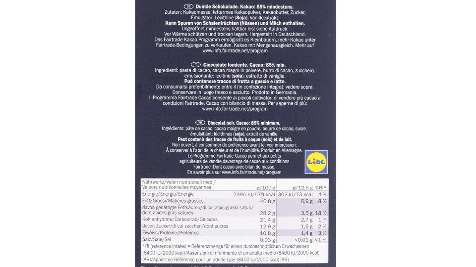 Cioccolato Fondente Arriba 81%
