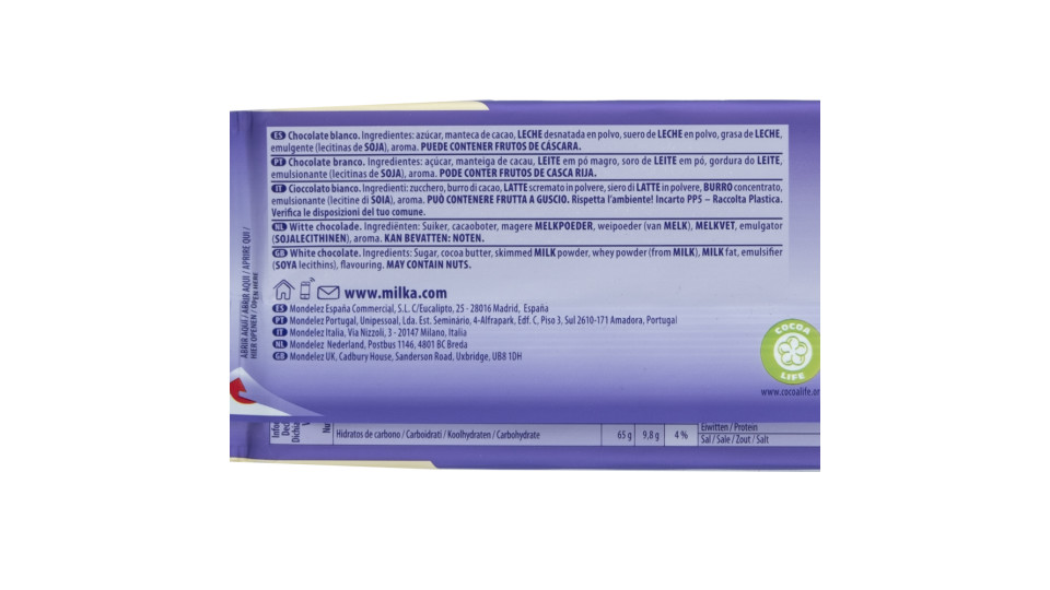 Cioccolato Bianco  100g