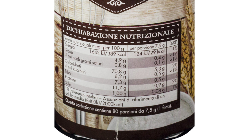 Fette Biscottate Integrali 80 Pezzi