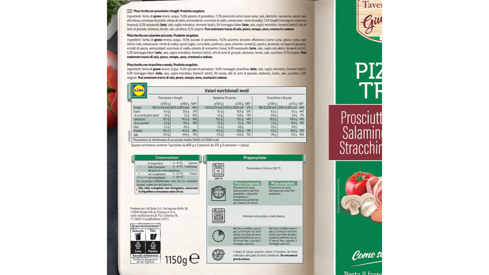 Pizza Trio Stracchino-rucola, Salamino Piccante, Tonno-cipolla