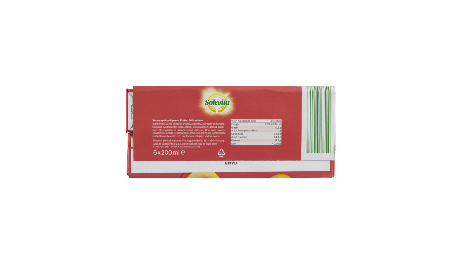 Succo e Polpa di Pesca Min. 50% Frutta