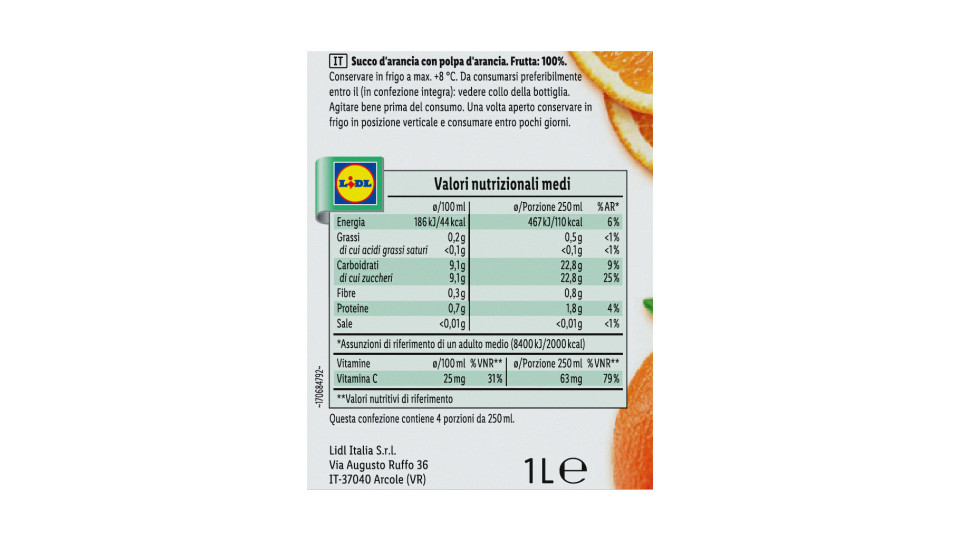 Spremuta d'Arancia 100% Frutta