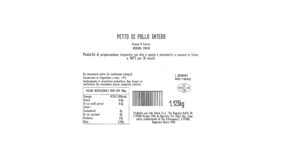 PETTO DI POLLO INTERO