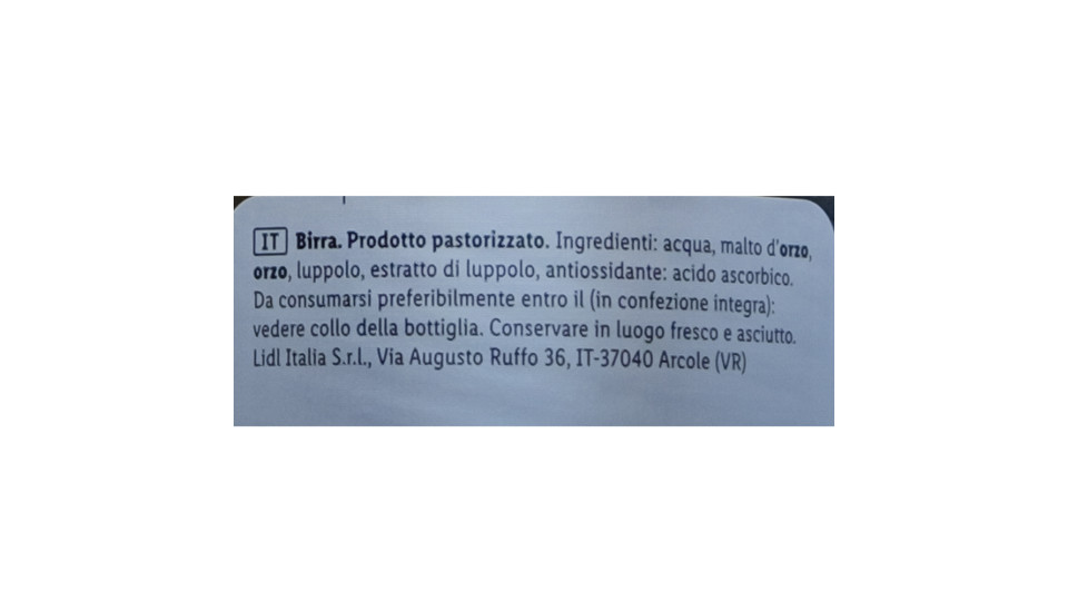 Birra Lager 4,9% Vol.