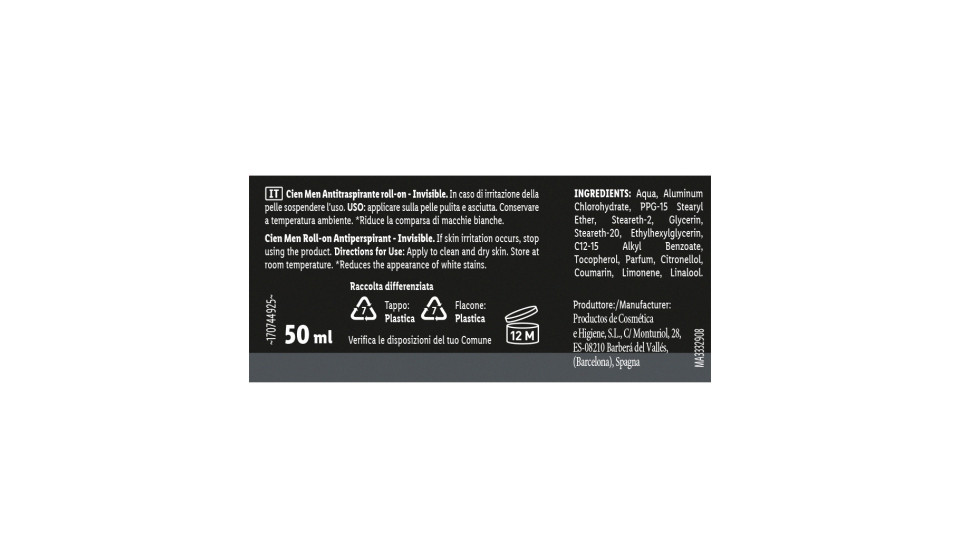 Deodorante Roll-on Invisible