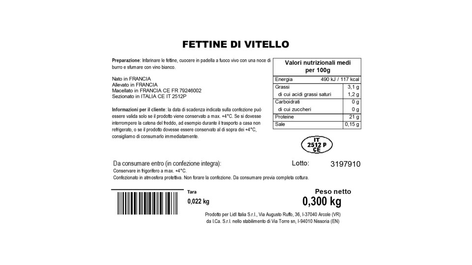 Fettine di Vitello