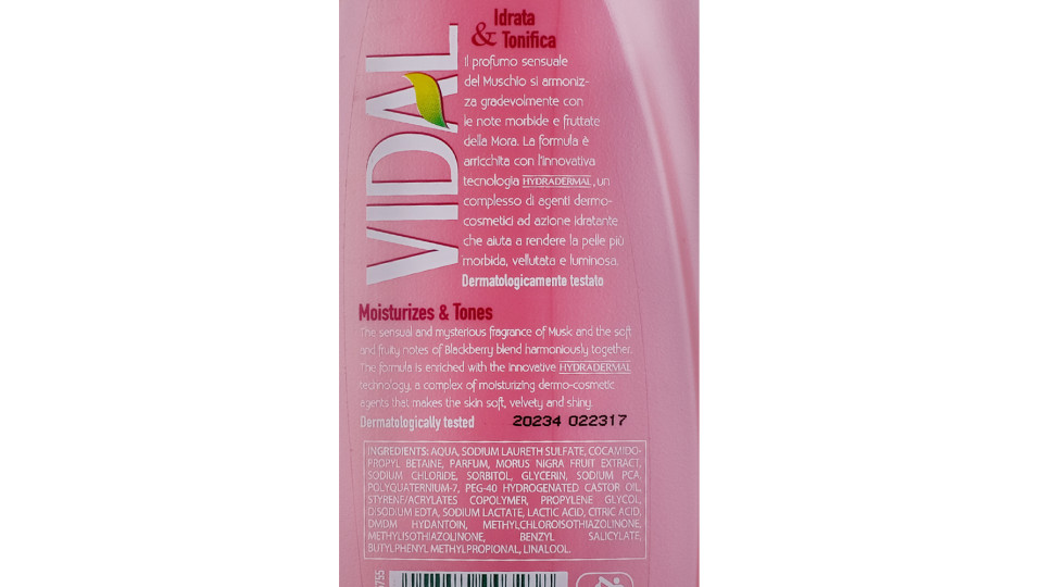 Vidal doccia con mora e muschio