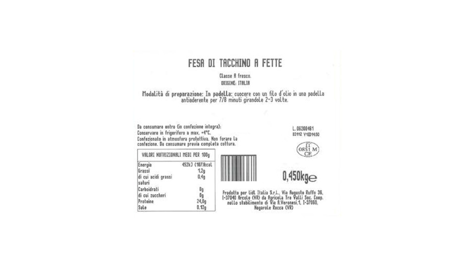 Fesa Di Tacchino A Fette