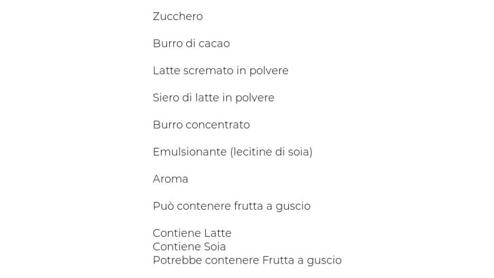 Cioccolato Bianco  100g